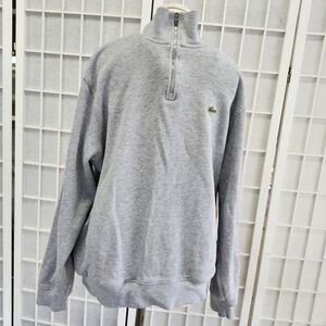 Lacoste Men's Light Gray Zip-Up Sweater